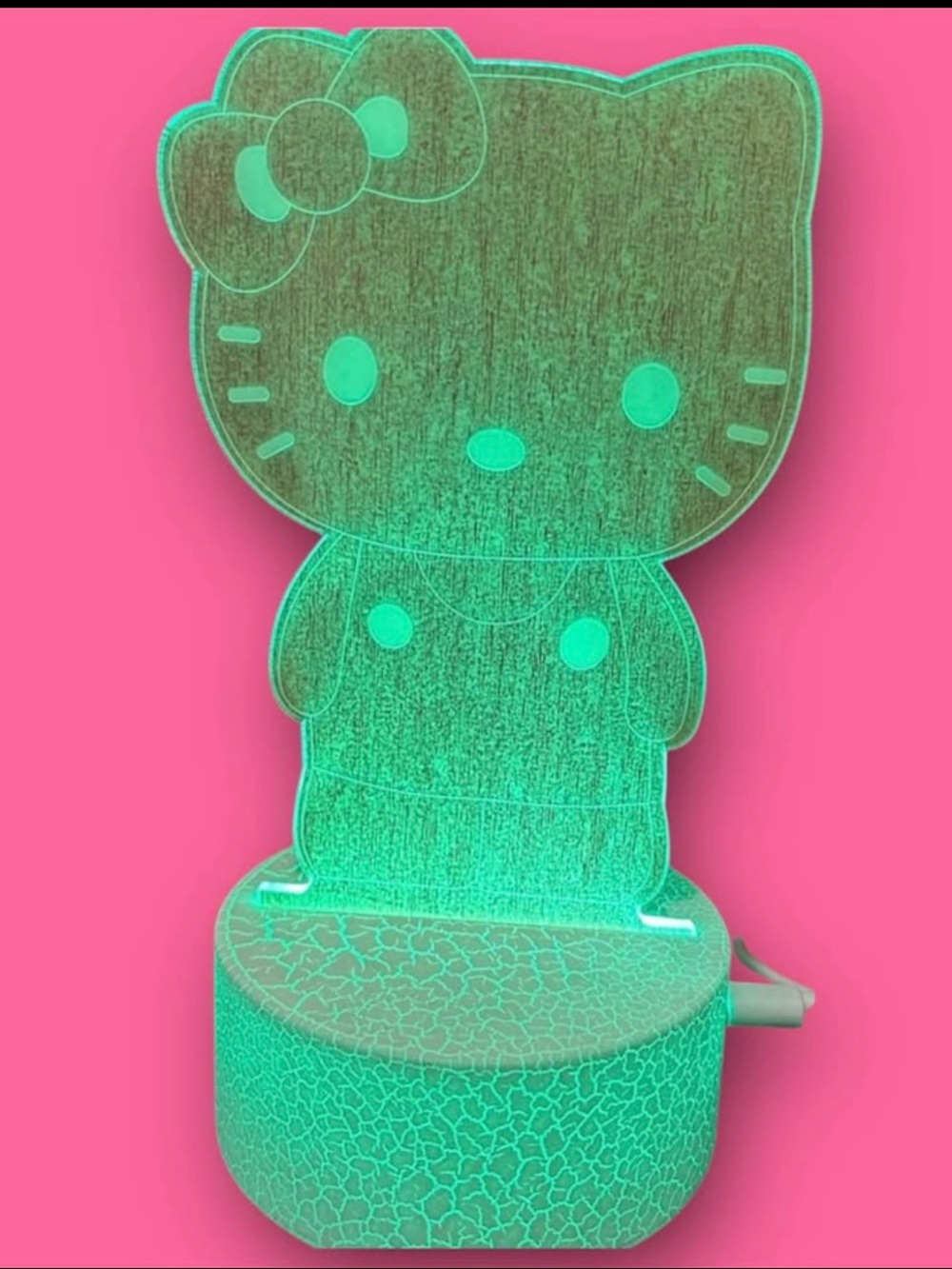 New in Box 3-D Flashing Multicolored Colorful Hello Kitty USB Bright Night Light